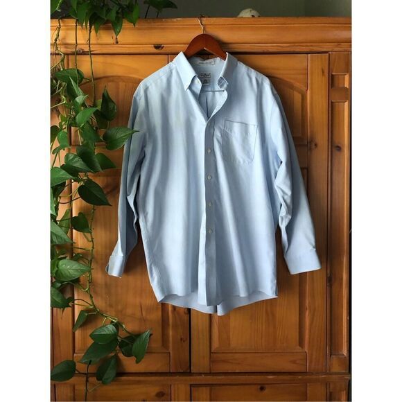 Men's L.L. Bean Long Sleeve Wrinkle Resistant Button-up Shirt Size 16 1/2 33 - Picture 1 of 9